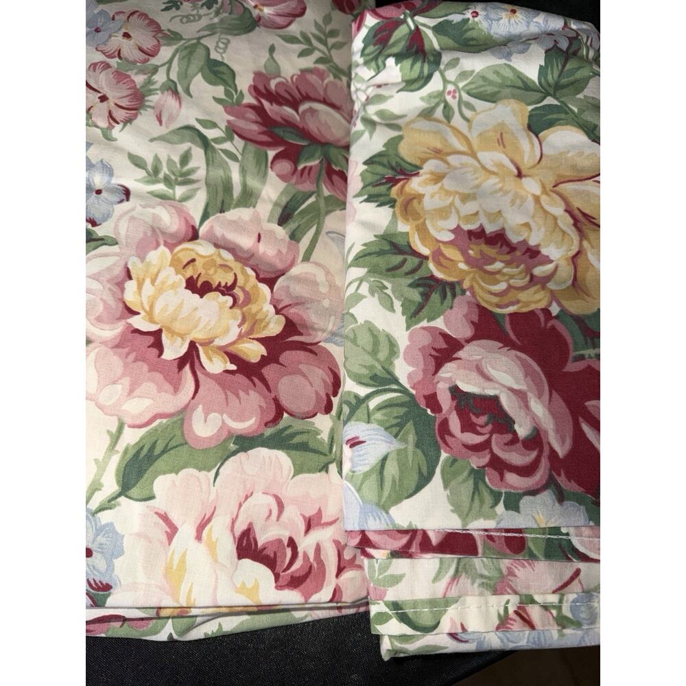 Vintage Springmaid Twin Floral Sheet Set Cottagecore Pink Yellow USA